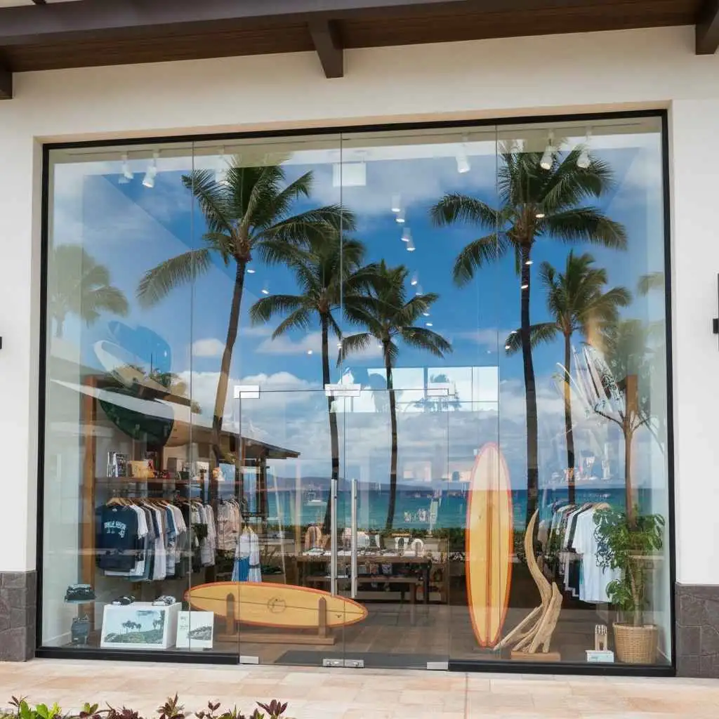  clean retail storefront with clear windows in Oahu